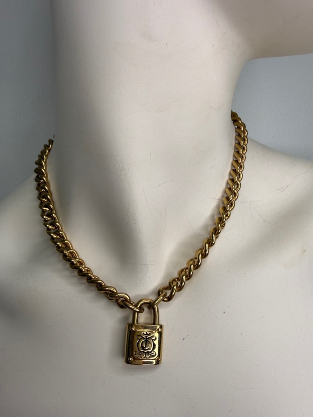 Juicy Couture Gold Padlock Chain Necklace - 16 inches